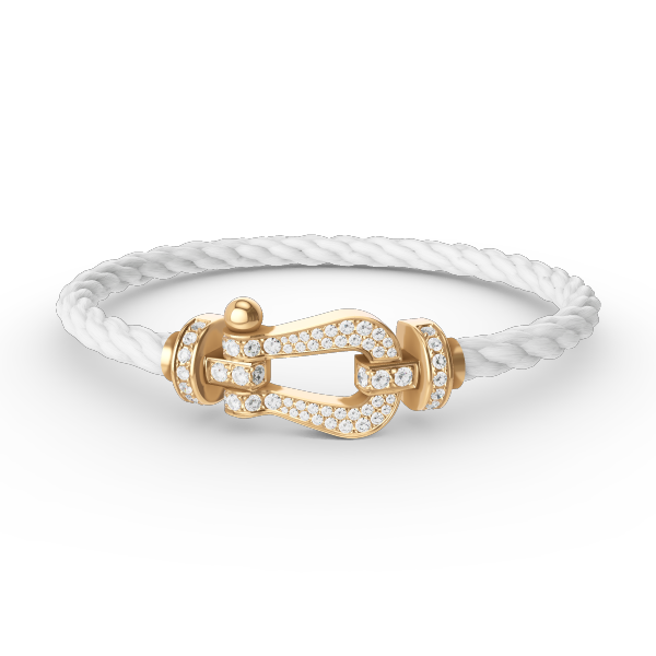 [⭐Hyrra Jewelry]FORCE LARGE HORSESHOE FULL DIAMOND BRACELET GOLD