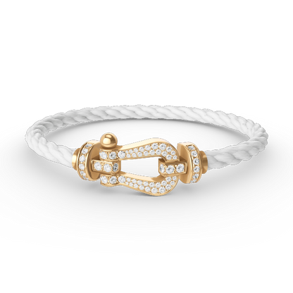 [⭐Hyrra Jewelry]FORCE LARGE HORSESHOE FULL DIAMOND BRACELET GOLD