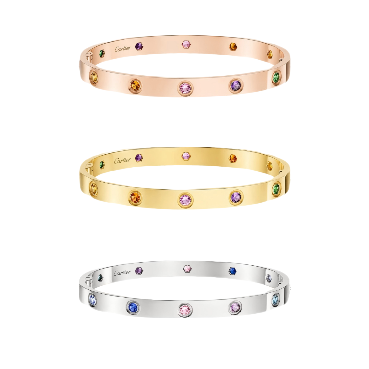 [⭐Hyrra Jewelry] 2026 RAINBOW LOVE BRACELET 6.1MM  10 DIAMONDS