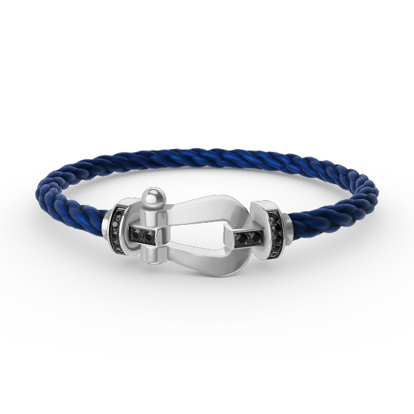 [⭐Hyrra Jewelry]FORCE LARGE HORSESHOE BLACK DIAMOND BRACELET SILVER