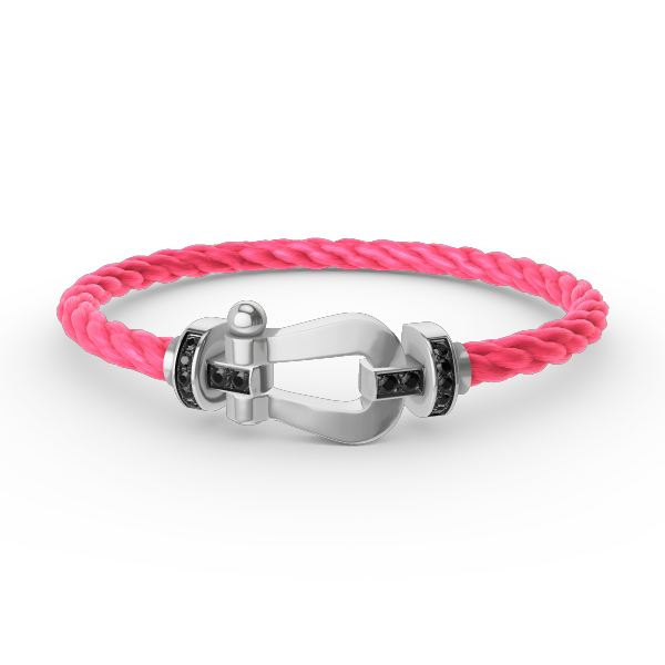 [⭐Hyrra Jewelry]FORCE LARGE HORSESHOE BLACK DIAMOND BRACELET SILVER
