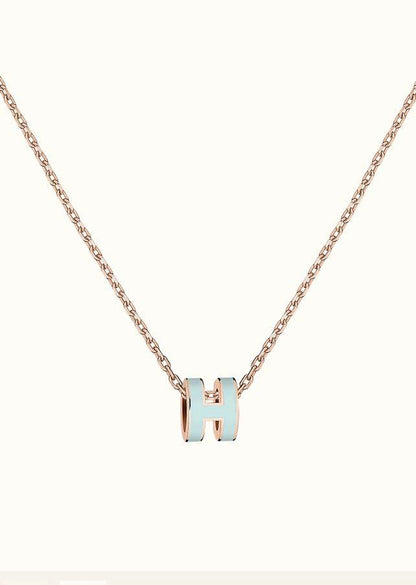 [⭐Hyrra Jewelry]POP H LIGHT BLUE NECKLACE