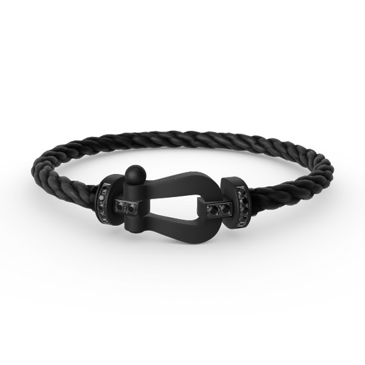 [⭐Hyrra Jewelry]FORCE LARGE SERIES HORSESHOE BLACK SAMURAI BRACELET