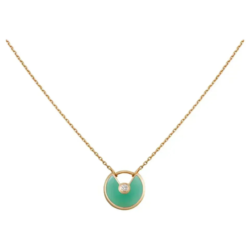 [⭐Hyrra Jewelry]AMULETTE GOLD MALACHITE NECKLACE
