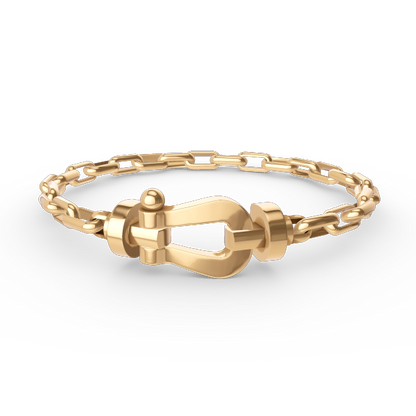 [⭐Hyrra Jewelry]FORCE LARGE HORSESHOE CLASP  METAL BRACELET