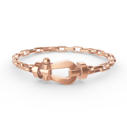 [⭐Hyrra Jewelry]FORCE LARGE HORSESHOE CLASP  METAL BRACELET