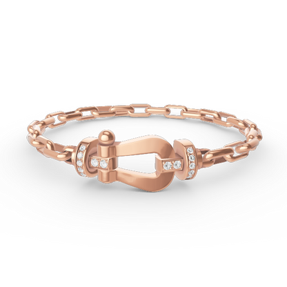 [⭐Hyrra Jewelry]FORCE LARGE HORSESHOE CLASP  METAL BRACELET