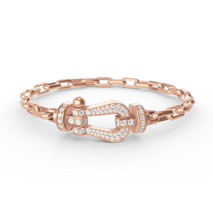 [⭐Hyrra Jewelry]FORCE LARGE HORSESHOE CLASP  METAL BRACELET