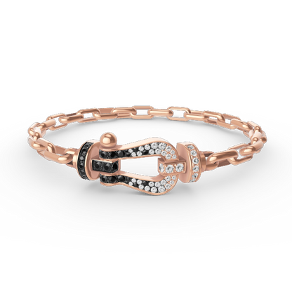 [⭐Hyrra Jewelry]FORCE LARGE HORSESHOE CLASP  METAL BRACELET