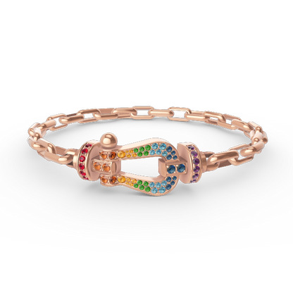 [⭐Hyrra Jewelry]FORCE LARGE HORSESHOE CLASP  METAL BRACELET