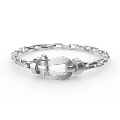[⭐Hyrra Jewelry]FORCE LARGE HORSESHOE CLASP  METAL BRACELET