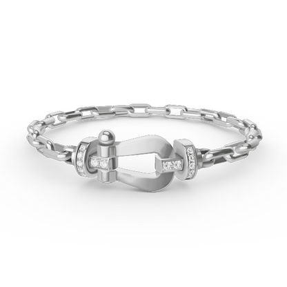 [⭐Hyrra Jewelry]FORCE LARGE HORSESHOE CLASP  METAL BRACELET