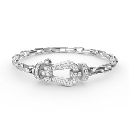 [⭐Hyrra Jewelry]FORCE LARGE HORSESHOE CLASP  METAL BRACELET
