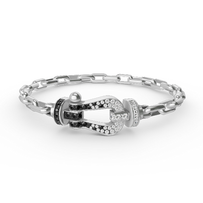 [⭐Hyrra Jewelry]FORCE LARGE HORSESHOE CLASP  METAL BRACELET