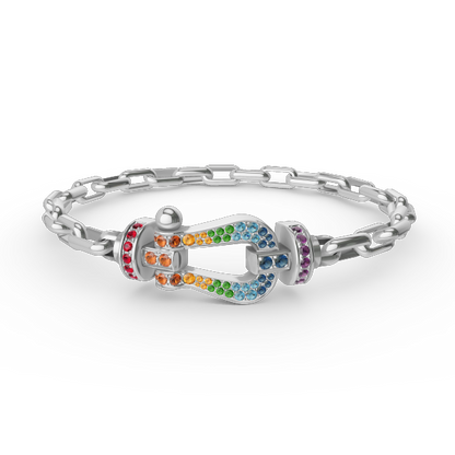 [⭐Hyrra Jewelry]FORCE LARGE HORSESHOE CLASP  METAL BRACELET