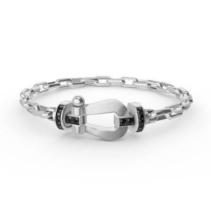 [⭐Hyrra Jewelry]FORCE LARGE HORSESHOE CLASP  METAL BRACELET
