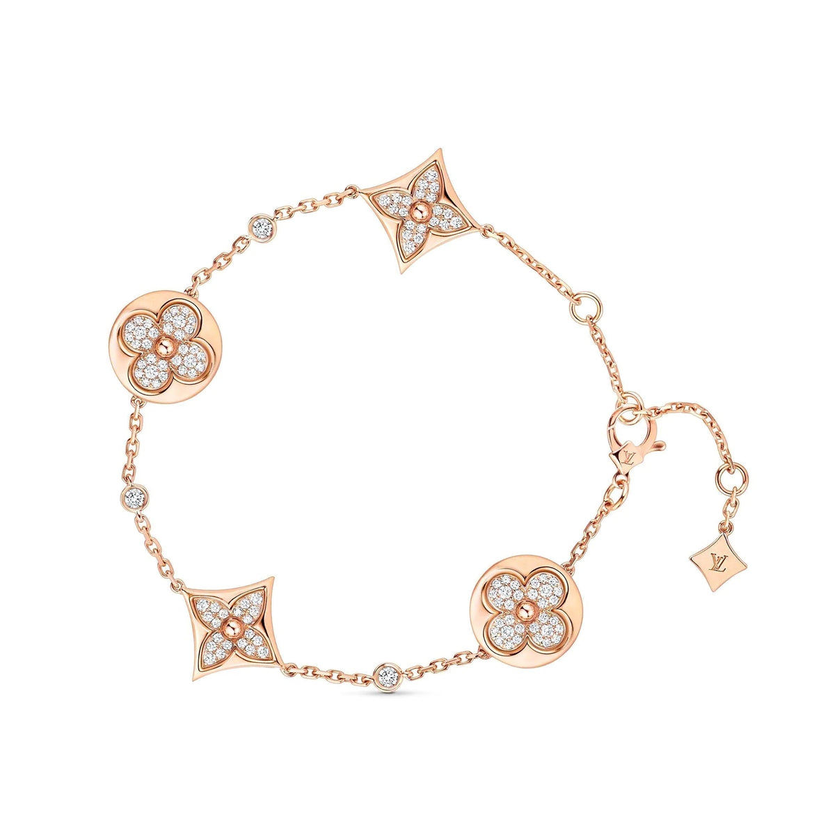 [⭐Hyrra Jewelry]STAR AND SUN 4 MOTIFS GOLD DIAMONDS BRACELET