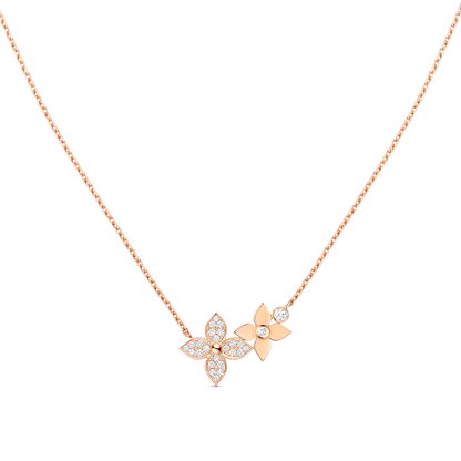 [⭐Hyrra Jewelry]STAR BLOSSOM NECKLACE PINK GOLD DIAMONDS
