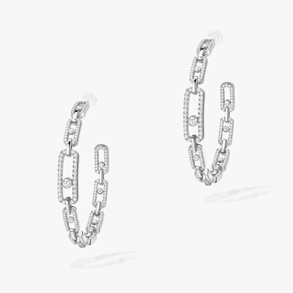 [[⭐Hyrra Jewelry]Move Link Diamond Hoop Earrings