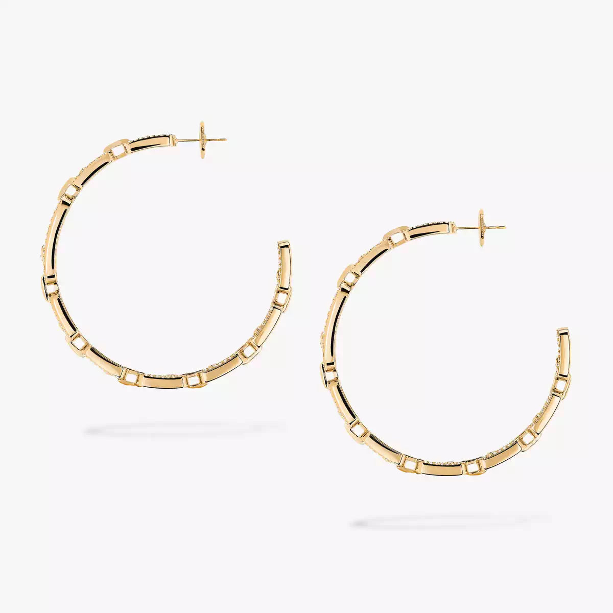 [[⭐Hyrra Jewelry]Move Link Diamond Hoop Earrings