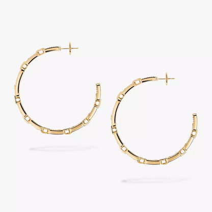 [[⭐Hyrra Jewelry]Move Link Diamond Hoop Earrings