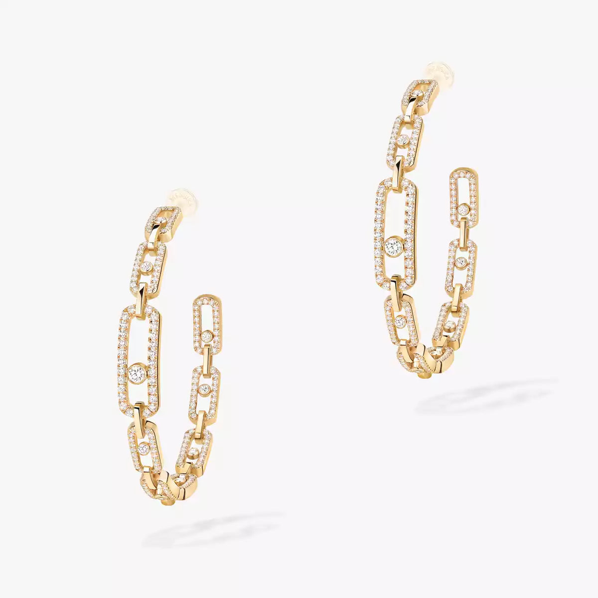 [[⭐Hyrra Jewelry]Move Link Diamond Hoop Earrings