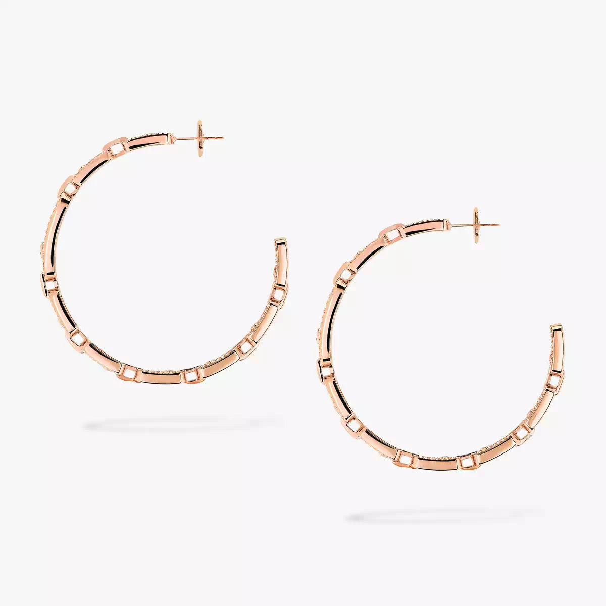 [[⭐Hyrra Jewelry]Move Link Diamond Hoop Earrings