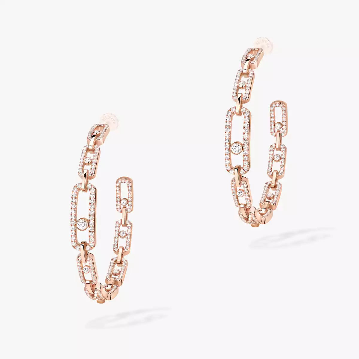 [[⭐Hyrra Jewelry]Move Link Diamond Hoop Earrings