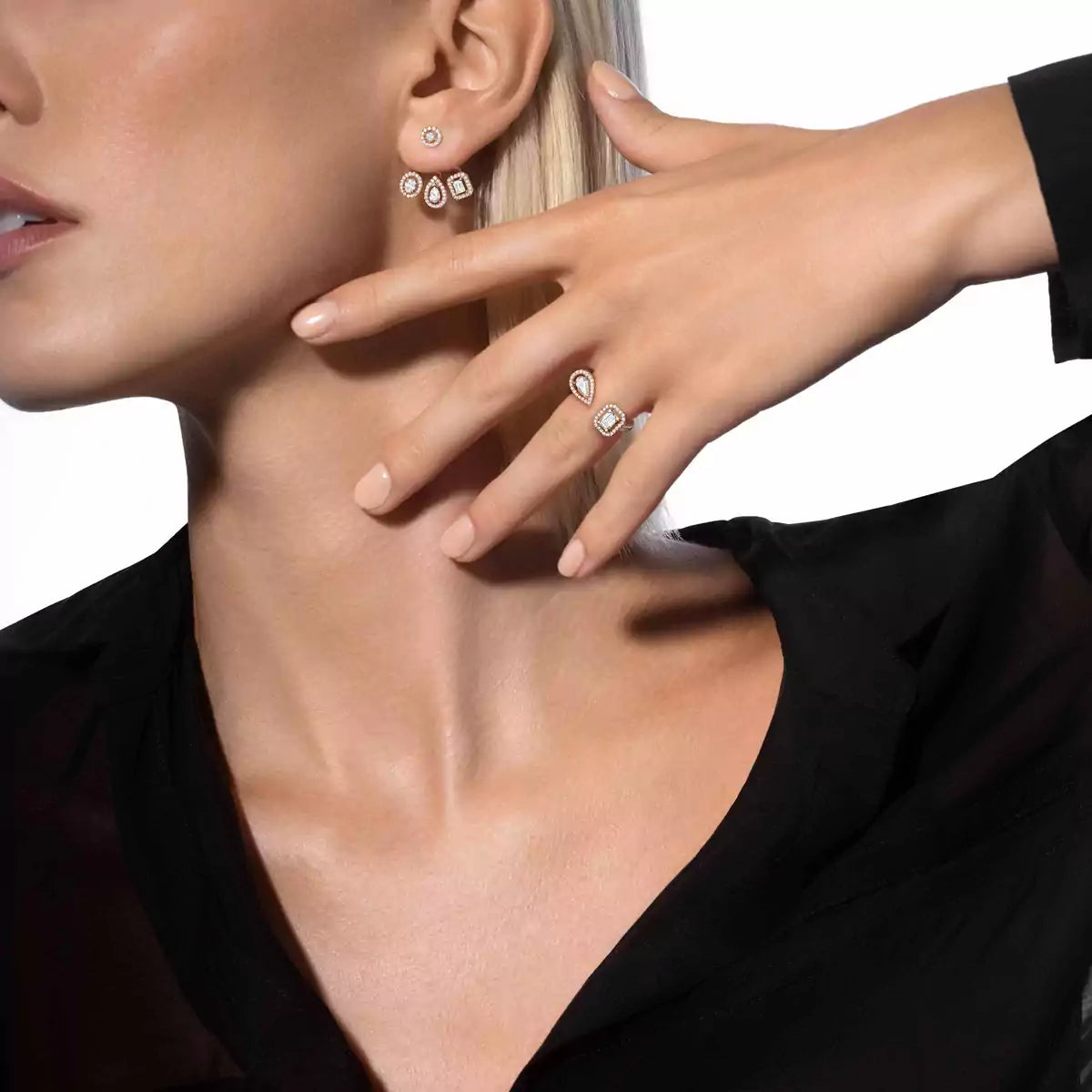 [⭐Hyrra Jewelry] My Twin Trio  Diamond Earrings