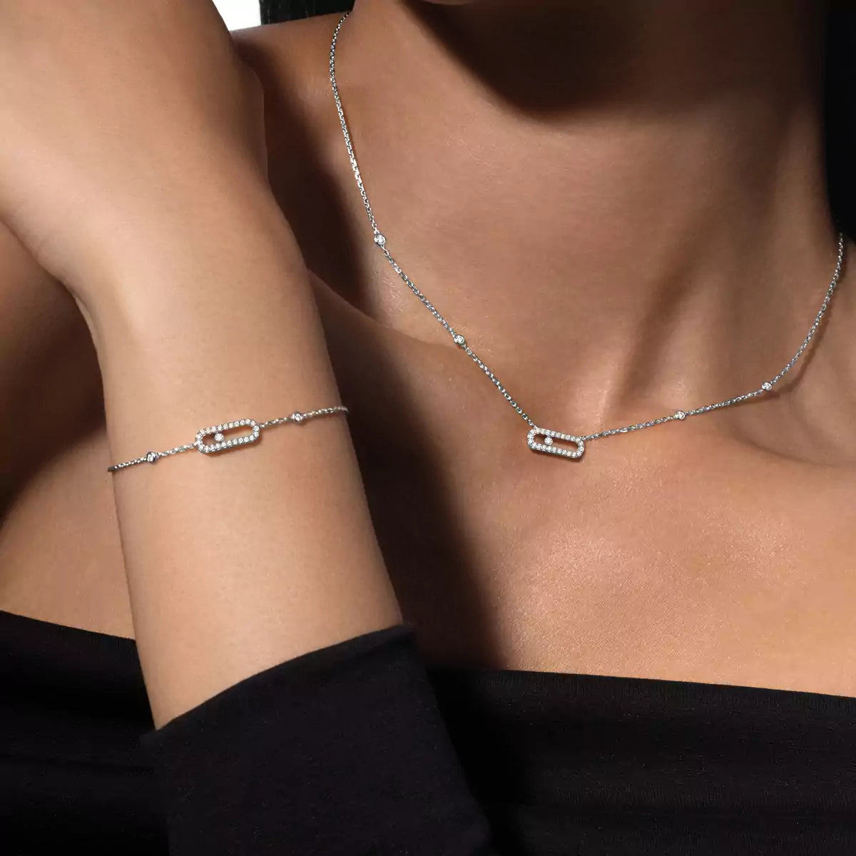 [⭐Hyrra Jewelry]Diamond Necklace Move Uno