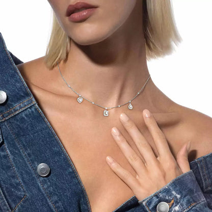 [⭐Hyrra Jewelry]My Twin Diamond Necklace in Silver