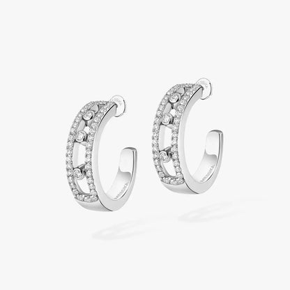[⭐Hyrra Jewelry]Diamond Pave_ Hoop Earrings Move