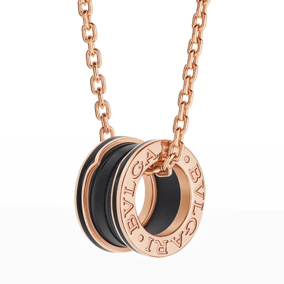 [⭐Hyrra Jewelry]ZERO 1 BLACK CERAMIC PINK GOLD NECKLACE