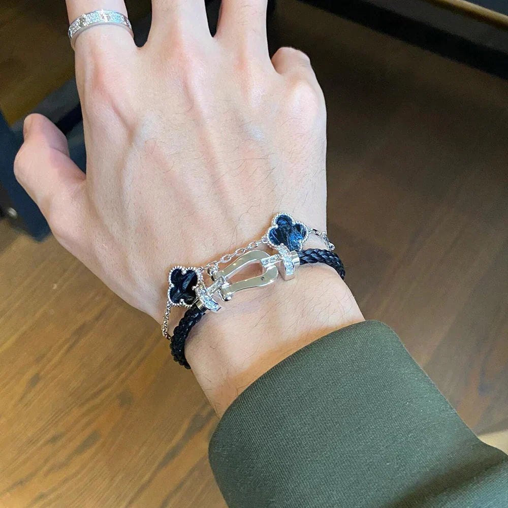 [⭐Hyrra Jewelry]CLOVER 5 MOTIF PIETERSITE BRACELET COLLECTION