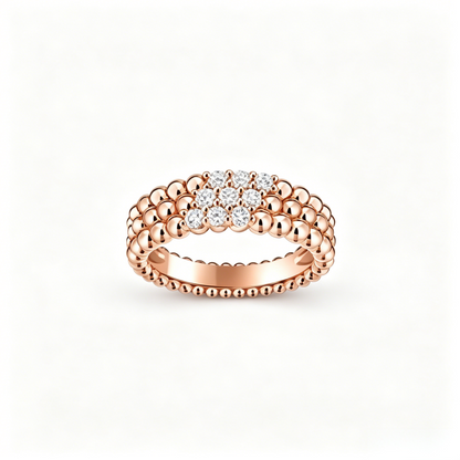 [⭐Hyrra Jewelry] THREE-ROW DIAMOND RING