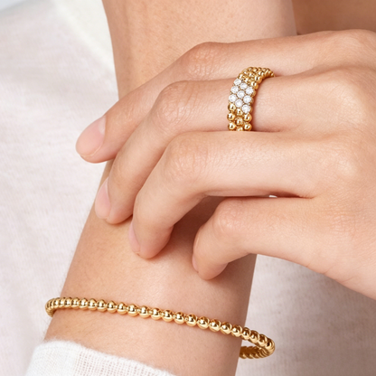 [⭐Hyrra Jewelry] THREE-ROW DIAMOND RING