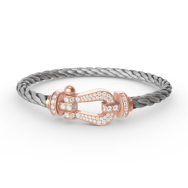 [⭐Hyrra Jewelry]FORCE LARGE HORSESHOE FULL DIAMOND BRACELET ROSE GOLD