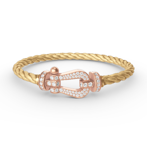 [⭐Hyrra Jewelry]FORCE LARGE HORSESHOE FULL DIAMOND BRACELET ROSE GOLD