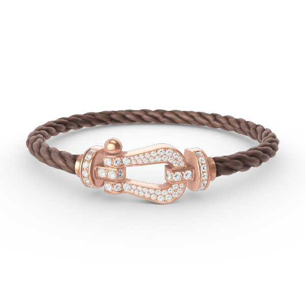 [⭐Hyrra Jewelry]FORCE LARGE HORSESHOE FULL DIAMOND BRACELET ROSE GOLD
