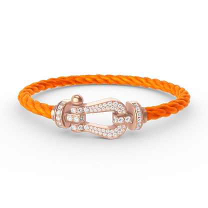 [⭐Hyrra Jewelry]FORCE LARGE HORSESHOE FULL DIAMOND BRACELET ROSE GOLD
