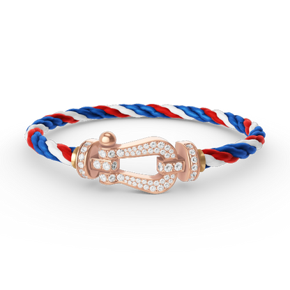 [⭐Hyrra Jewelry]FORCE LARGE HORSESHOE FULL DIAMOND BRACELET ROSE GOLD
