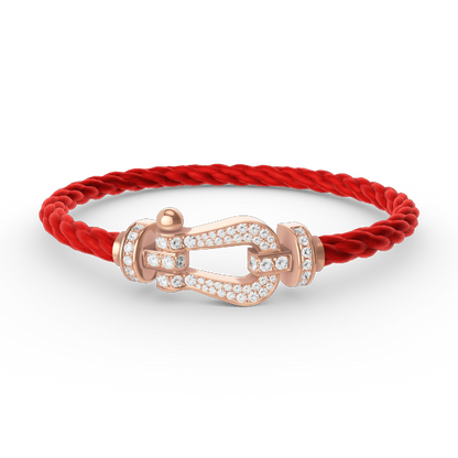 [⭐Hyrra Jewelry]FORCE LARGE HORSESHOE FULL DIAMOND BRACELET ROSE GOLD