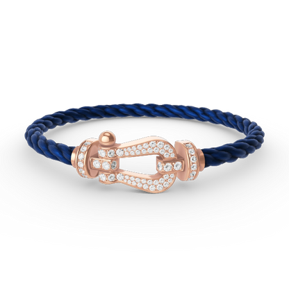 [⭐Hyrra Jewelry]FORCE LARGE HORSESHOE FULL DIAMOND BRACELET ROSE GOLD