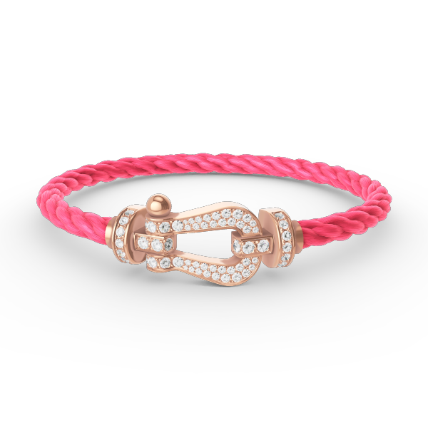 [⭐Hyrra Jewelry]FORCE LARGE HORSESHOE FULL DIAMOND BRACELET ROSE GOLD