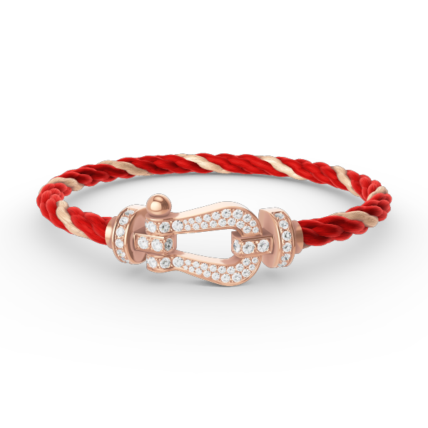 [⭐Hyrra Jewelry]FORCE LARGE HORSESHOE FULL DIAMOND BRACELET ROSE GOLD