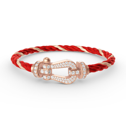 [⭐Hyrra Jewelry]FORCE LARGE HORSESHOE FULL DIAMOND BRACELET ROSE GOLD