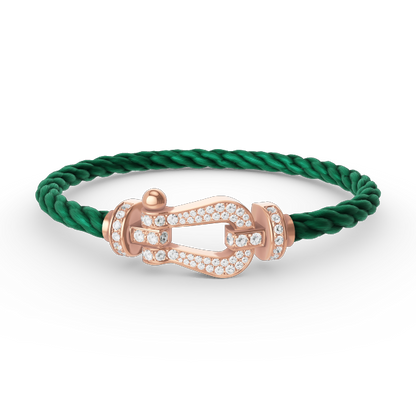 [⭐Hyrra Jewelry]FORCE LARGE HORSESHOE FULL DIAMOND BRACELET ROSE GOLD