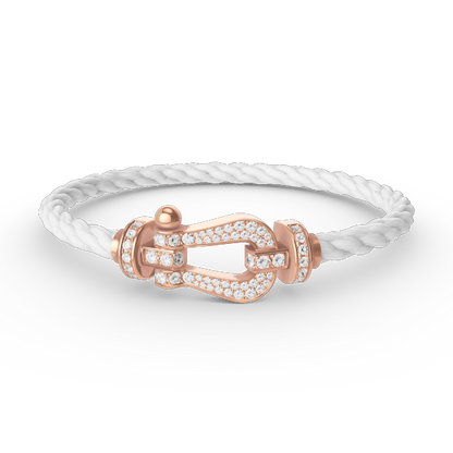 [⭐Hyrra Jewelry]FORCE LARGE HORSESHOE FULL DIAMOND BRACELET ROSE GOLD