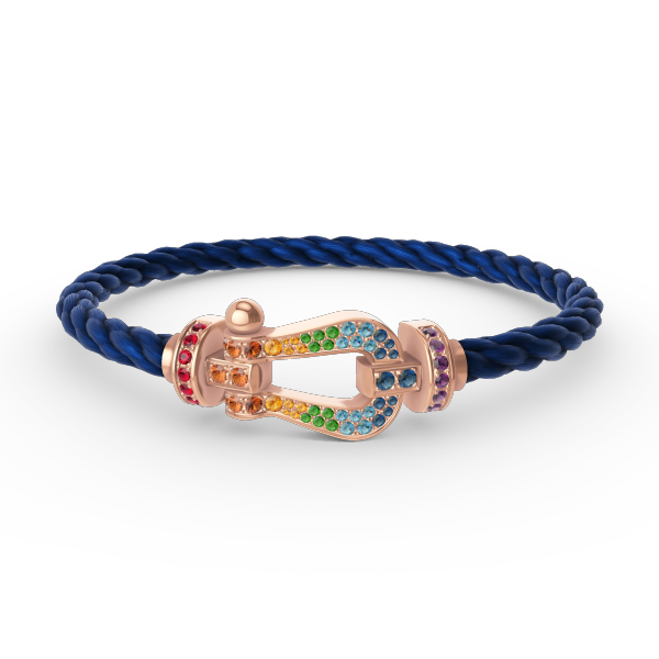 [⭐Hyrra Jewelry]FORCE LARGE HORSESHOE  COLORED DIAMOND BRACELET ROSE GOLD