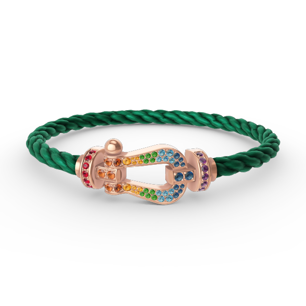 [⭐Hyrra Jewelry]FORCE LARGE HORSESHOE  COLORED DIAMOND BRACELET ROSE GOLD